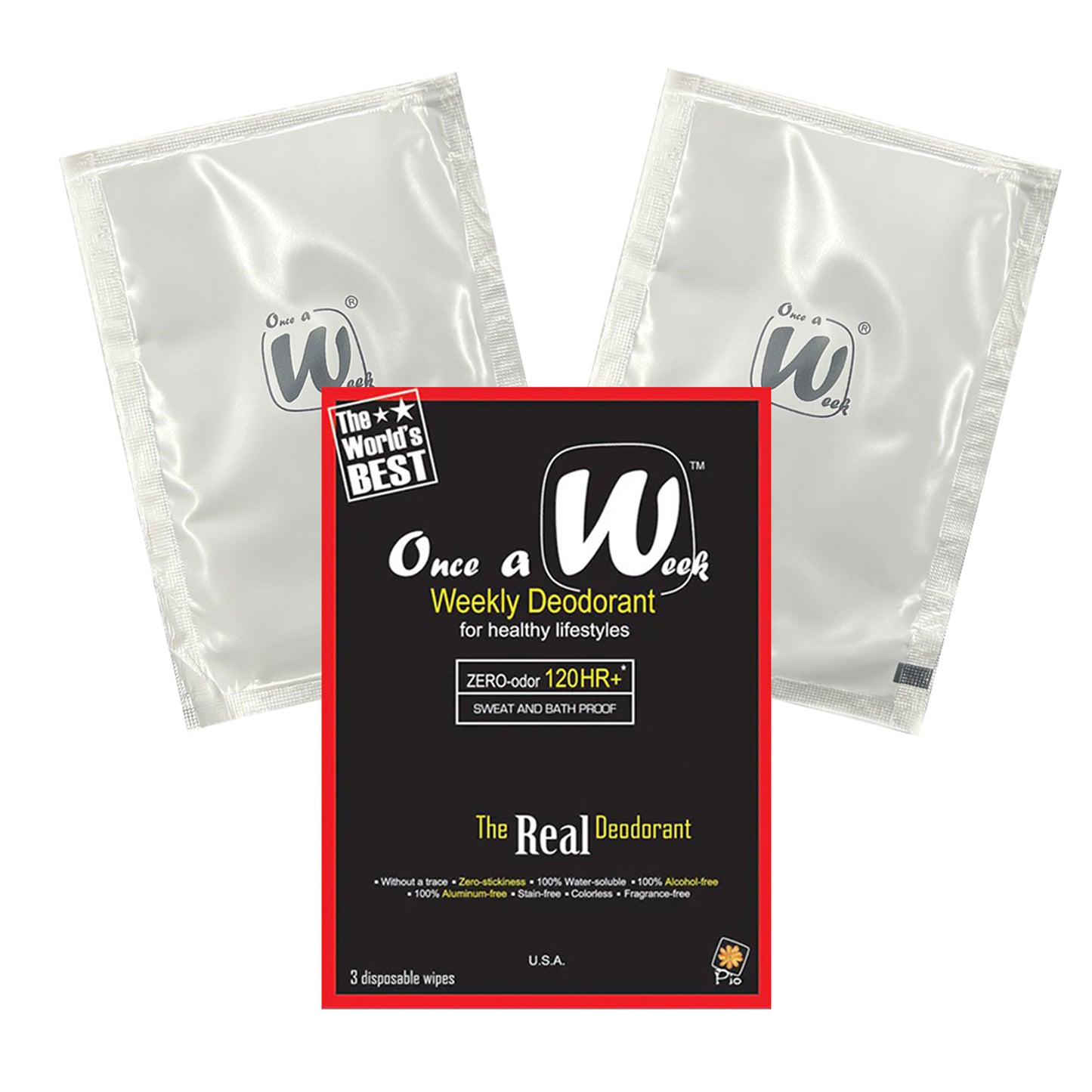 Once A Week (OAW) Men's and women's sweat and odor removing wet wipes/Once A Week (OAW) armpit odor and body odor removing wet wipes/Once A Week (OAW) deodorizing wet wipes